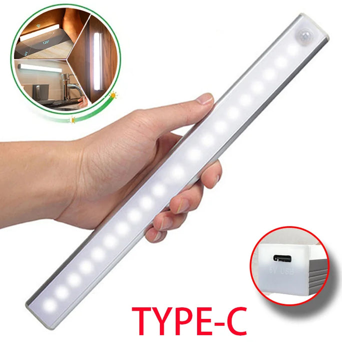 Wireless LED Night Light | Motion Sensor, USB-C – Perfect for Wardrobe, Stairs, and Kitchen