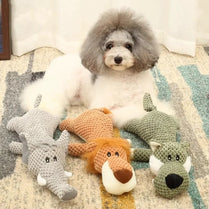 Squeaky Plush Dog Toy – Donkey Grey